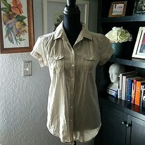 Linen Short Sleeve Blouse